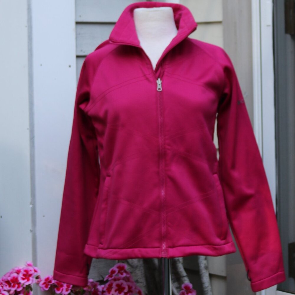Columbia Interchange Pink Embroidered Thick Knit Jacket Sz M Box 2